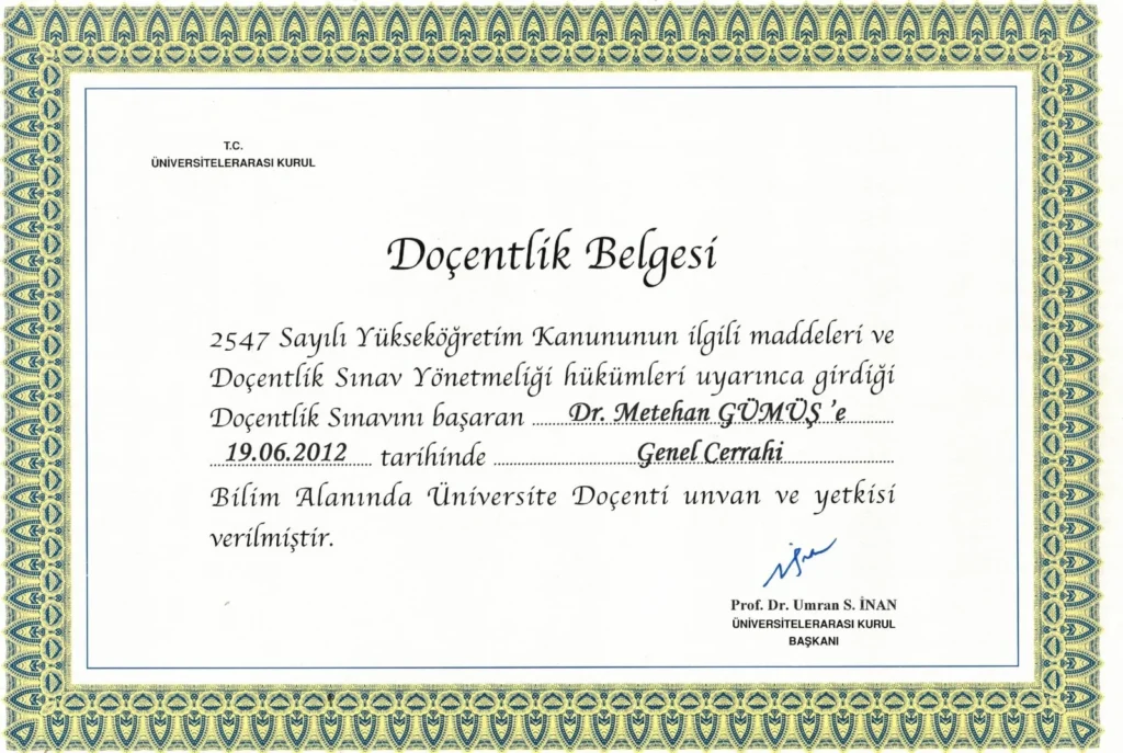 Doçentlik Belgesi
