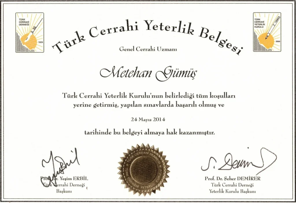Türk Cerrahi Yeterlik Belgesi